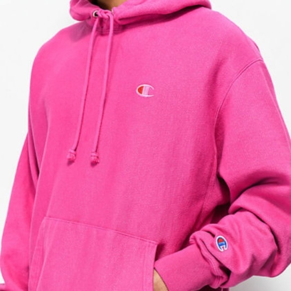 champion pink hoodie men